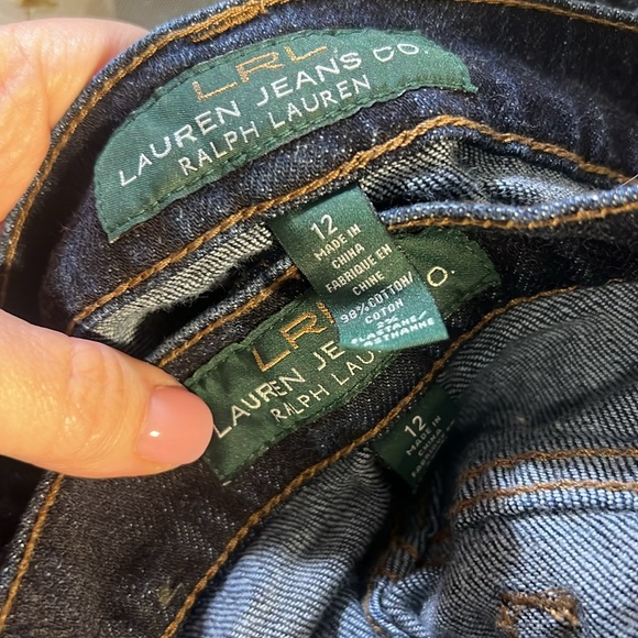 LRL Lauren Ralph Lauren Classic Straight Leg Jeans 2 Pair - Picture 5 of 7